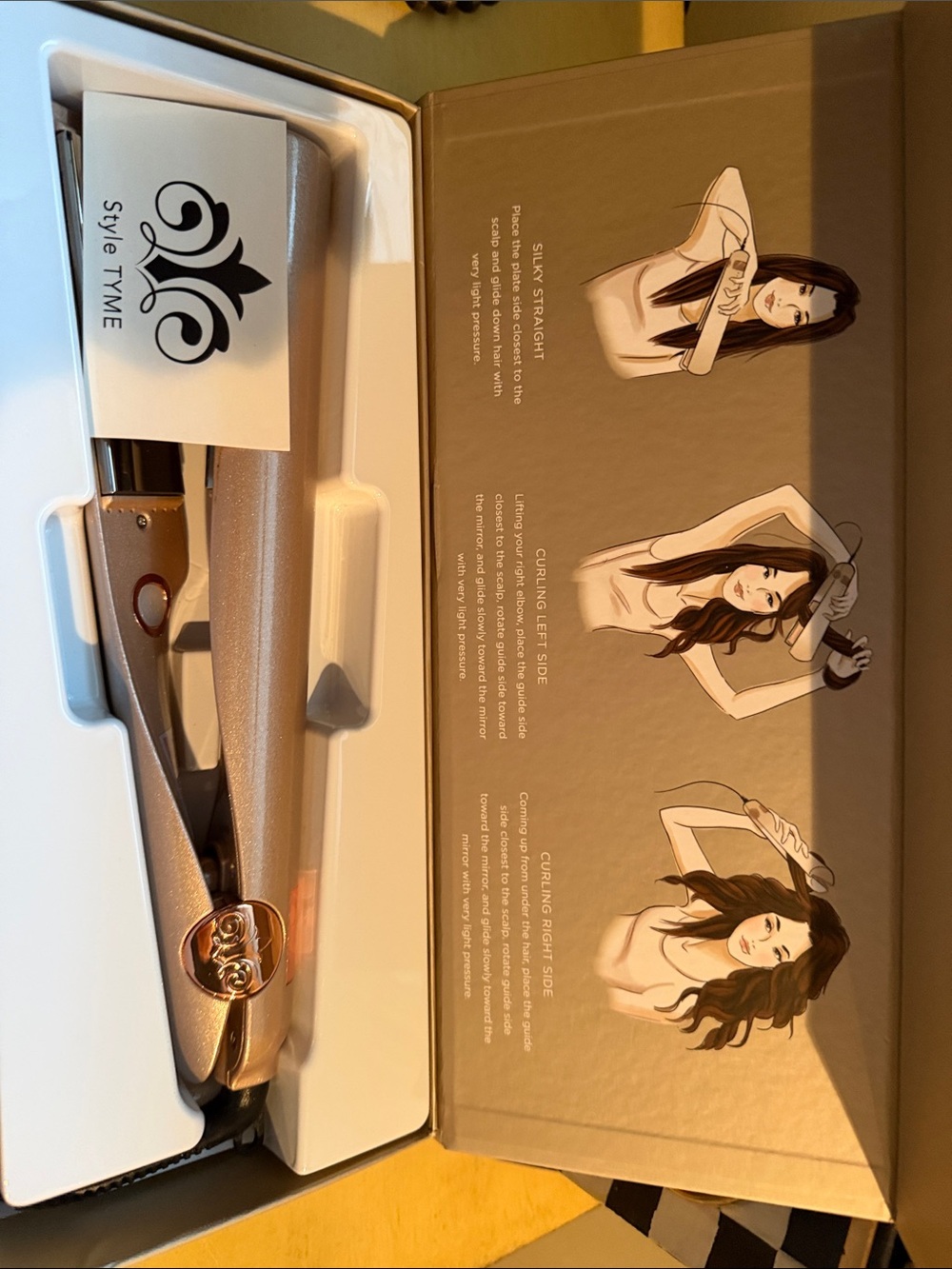 TYME Metallic Rose Gold Flat Iron Hair Styler
